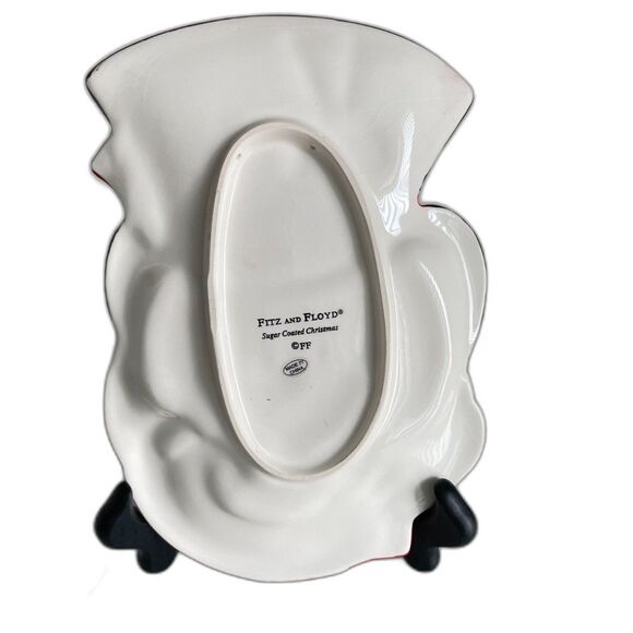 Fitz and Floyd Winter Snowman Canape Plate "Sugar Coated Christmas" 10" EUC - Picture 3 of 6